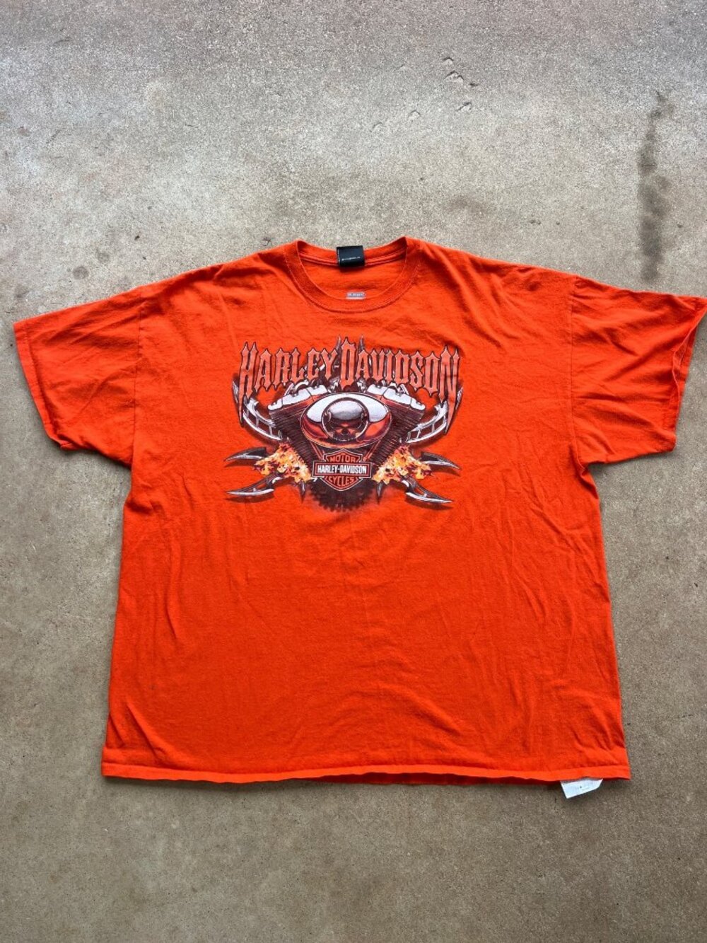 Harley-Davidson Lynchburg VA Orange Graphic T-Shirt 2XL Biker Tee O3